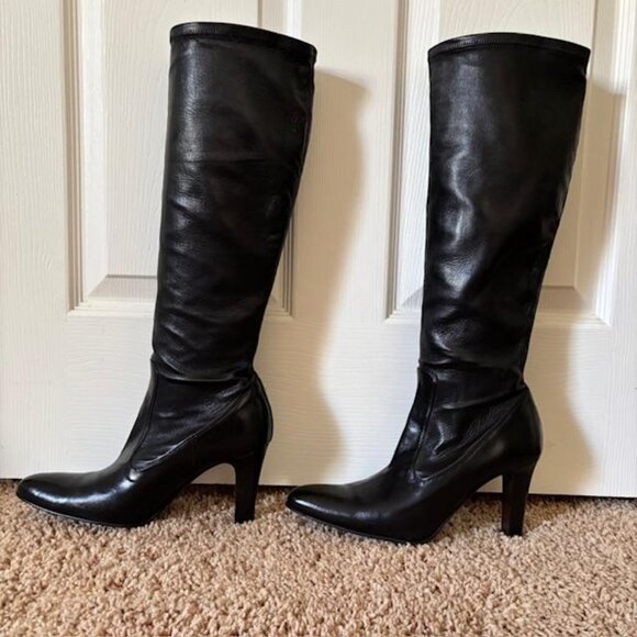 Cole Haan Nydia Tall Stretch Leather Boots Black Sz 10M/10B - Picture 13 of 16
